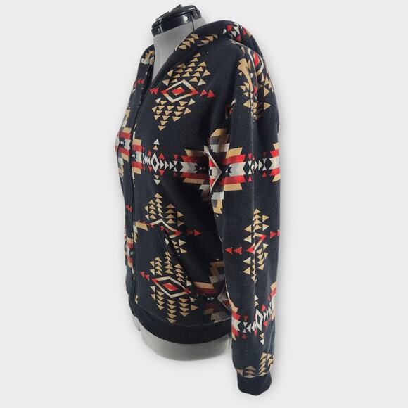 Canyon Creek Jacket Women's M Aztec Southwestern Sherpa Lined Hooded Full zip - Picture 2 of 5